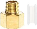 PATIKIL Brass Pipe Fitting, 1Pcs 1/4" NPT Male to 3/8" NPT Female Pipe Reducer Adapter Extension Connectors Brass Fittings for Water Gas Refrigeration
