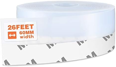 26 Feet Silicone Seal Strip,Door Weather Stripping Door Seal Strip Window Seal Silicone Sealing Tape for Door Draft Stopper Adhesive Tape (Transparent, 60mm)