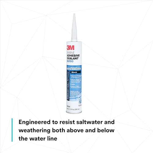 3M Marine Adhesive Sealant 5200, Black, 10 fl oz Cartridge with Nozzle