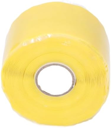 Cosiki Self Fusing Silicone Tape, Black Leak Seal Tape, Pipe Repair Wrap with 2.5mpa Tensile Strength, 50C to 260C, Ideal for Emergency Pipe Repair & Hose Fixation, 1.97inx16.4ft (Yellow)