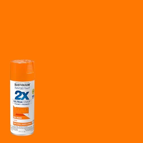 Rust-Oleum 334043 Painter's Touch 2X Ultra Cover Spray Paint, 12 oz, Gloss Real Orange (Pack of 4)