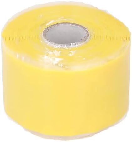 Cosiki Self Fusing Silicone Tape, Black Leak Seal Tape, Pipe Repair Wrap with 2.5mpa Tensile Strength, 50C to 260C, Ideal for Emergency Pipe Repair & Hose Fixation, 1.97inx16.4ft (Yellow)