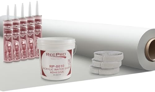 RecPro 8.5' x 20' RV PVC Rubber Roof Kit, Made in USA