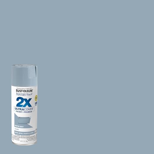 Rust-Oleum 334049-6PK Painter's Touch 2X Ultra Cover Spray Paint, 12 oz, Gloss Winter Gray, 6 Pack