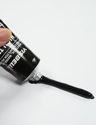 Visbella High Temperature RTV Silicone Gasket Maker, Sealed Oil Resistant Waterproof Quick Dry Liquid for Bonding Internal Combustion, Steam Turbines, Automotive Engine Parts 3.7OZ (Black)