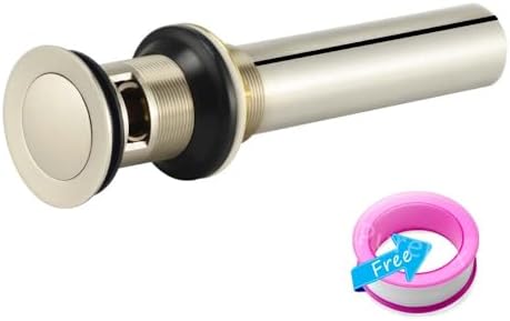Purelux Bathroom Sink Drain Stopper Faucet Vanity Sink Pop Up Drain Assembly with Overflow, Brushed Nickel Finish