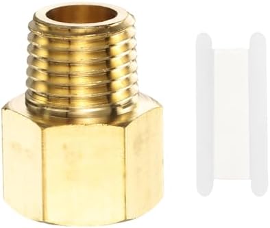 PATIKIL Brass Pipe Fitting, 1Pcs 1/4" NPT Male to 1/4" NPT Female Pipe Reducer Adapter Extension Connectors Brass Fittings for Water Gas Refrigeration