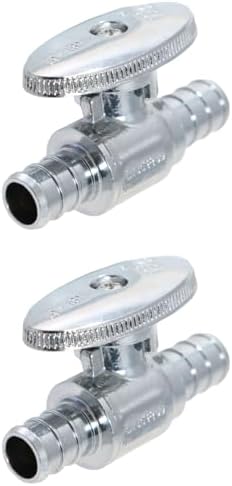 2 Pack XFITTING 1/2" Pex Mini Straight Ball Valve, Barb Crimp, Full Port