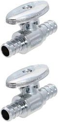 2 Pack XFITTING 1/2" Pex Mini Straight Ball Valve, Barb Crimp, Full Port