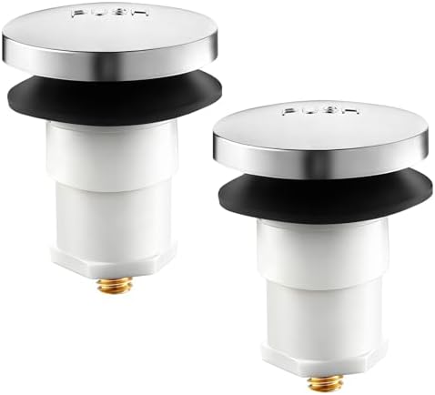 2 Pack 5/16'' Thread Studs Bathtub Drain Stopper, Bathroom Tub Drain Stopper 5/16'' Thread for Most Bathtubs Stopper (Chrome Cover)