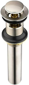 Purelux Bathroom Sink Drain Stopper Faucet Vanity Sink Pop Up Drain Assembly with Overflow, Brushed Nickel Finish
