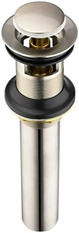 Purelux Bathroom Sink Drain Stopper Faucet Vanity Sink Pop Up Drain Assembly with Overflow, Brushed Nickel Finish