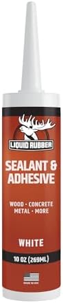 Liquid Rubber Waterproof Sealant & Adhesive Caulk, White, 10.2 oz, 1 Pack