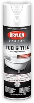 Krylon Tub & Tile Ultra Repair Finish, Gloss, White, 17 oz, K04502007