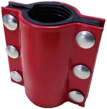 Ductile Iron Water Pipe Repair Clamp DN25*110, Red Screw Connection Butt Joint Pipe Repair Fitting, Instant Leak Stop for Water Pipes
