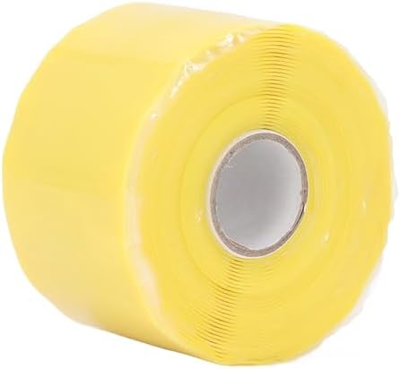 Cosiki Self Fusing Silicone Tape, Black Leak Seal Tape, Pipe Repair Wrap with 2.5mpa Tensile Strength, 50C to 260C, Ideal for Emergency Pipe Repair & Hose Fixation, 1.97inx16.4ft (Yellow)