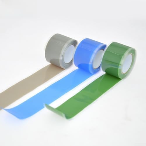 Self Fusing Silicone Tape for Wire Splicing and Sports Equipment Grip, Double Sided with Flame Retardant PVC for Enhanced Safety and Durability (Blue)
