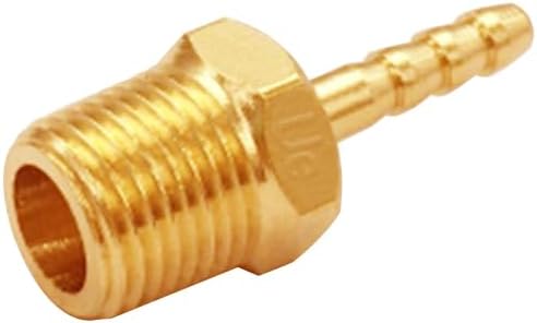 Uenede Brass 1/8" NPT Male to 1/8" Hose Barbed Fittings, 6PCS | Barb Pipe Fittings Air Line Repair Connectors for Water Oil Gas