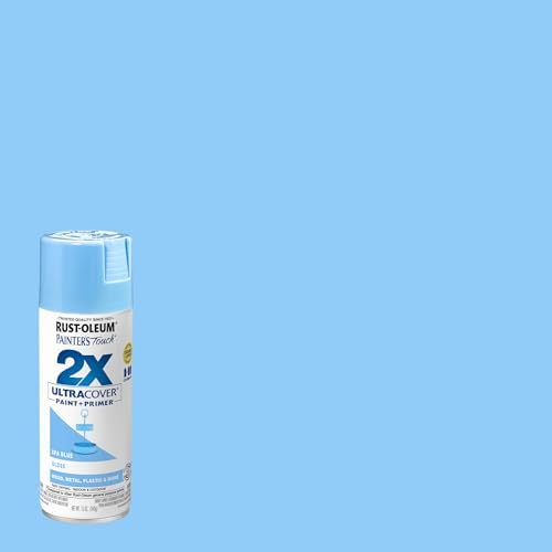 Rust-Oleum 334045-6PK Painter's Touch 2X Ultra Cover Spray Paint, 12 oz, Gloss Spa Blue, 6 Pack