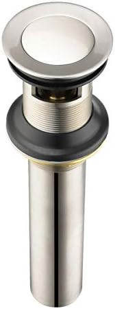 Purelux Bathroom Sink Drain Stopper Faucet Vanity Sink Pop Up Drain Assembly with Overflow, Brushed Nickel Finish