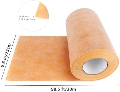 Waterproof Membrane for Shower 9.8 Inch X 98.5 Ft / 83.6 Sq Ft Waterproofing Membrane 20mil Thickness Tile Underlayment Waterproof for Sauna Bathroom Walls 83.6 sqft Polyethylene Fabric Roll