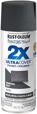 Rust-Oleum Painter's Touch 2X Ultra Cover Spray Paint, Satin Charcoal Gray