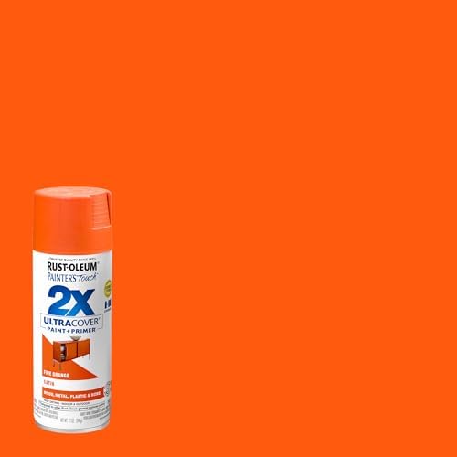 Rust-Oleum Painter's Touch 2X Ultra Cover Spray Paint, Satin Fire Orange