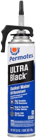 Permatex 85080 Ultra Black Maximum Oil Resistance RTV Silicone Gasket Maker, 9.5 oz. PowerBead Can