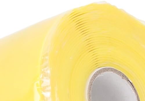 Cosiki Self Fusing Silicone Tape, Black Leak Seal Tape, Pipe Repair Wrap with 2.5mpa Tensile Strength, 50C to 260C, Ideal for Emergency Pipe Repair & Hose Fixation, 1.97inx16.4ft (Yellow)