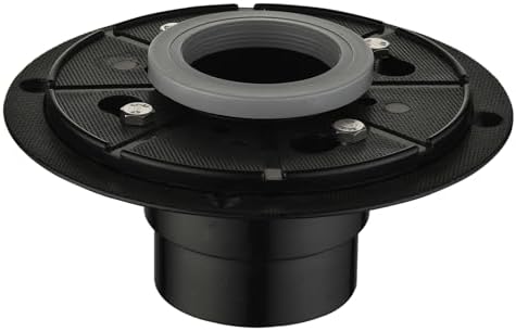 PVC Shower Drain Base Kit Include 2-inch PVC Shower Drain Base Flange, Threaded Adjustable Adaptor and Rubber Coupler Gasket for Square&Linear Draind Installation