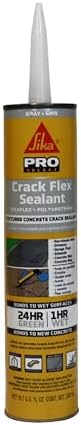 SIKA Sikaflex Crack Flex Sealant, Gray, High-Performance Textured Polyurethane, Self-Leveling, Waterproof Sealant for Horizontal Cracks Up to 1 in Wide, 10.1 fl oz,