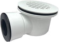 Low Profile Shower Drain Assembly with Perforated Strainer, 1.5" Side Outlet (Also Can Be Used as 2" Shower Drain by Removing Black Rubber Bushing)