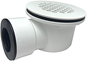 Low Profile Shower Drain Assembly with Perforated Strainer, 1.5" Side Outlet (Also Can Be Used as 2" Shower Drain by Removing Black Rubber Bushing)