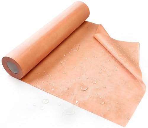 3.3 FTx131.2 FT Waterproof Membrane for Shower, 432.9Sq FT, 24.8 mil Thick, Waterproofing Membrane, Polyethylene Fabric Roll, Easy to Cut for Bathroom, Kitchen, Sauna, Walls and Wet Areas