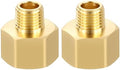 METALLIXITY 2PCS 1/2" FNPT x 1/4" MNPT Thread Brass Hex Extension Adapters | Brass Pipe Fittings, Female to Male Adapters for Water Line, Tub Spout/Shower Head