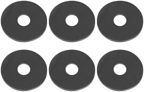 PATIKIL M6 Silicone Flat Washer, 6 Pcs 6mm ID 40mm OD Plain Washer Grommets O-Ring Sealing Gasket Spacer for Faucet Pipe Water Hose Shower Door Handles, Black