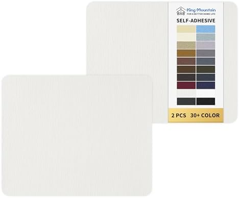 KING MOUNTAIN Canvas Repair Patch 9 x11 Inch 2 Pcs Self-Adhesive Waterproof Fabric Patch for Sofas, Tents, Furniture,Tote Bags, Car Seats (White1.0)