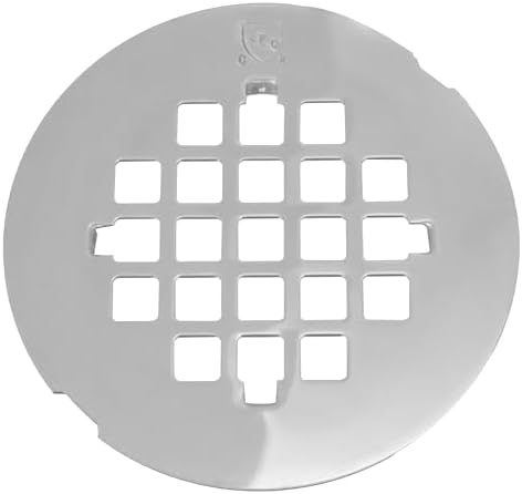 Westbrass D206P-2-26 2" No-Caulk PVC Compression Shower Drain with 4-1/4" Round Grid Cover, Polished Chrome (2-Pack)