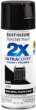 Rust-Oleum Painter's Touch 2X Ultra Cover Spray Paint, Gloss Black