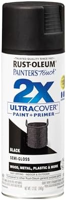 Rust-Oleum Painter's Touch 2X Ultra Cover Spray Paint, Semi-Gloss Black