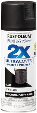 Rust-Oleum Painter's Touch 2X Ultra Cover Spray Paint, Semi-Gloss Black