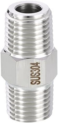 METALLIXITY 1PCS M14-1.5Male x M14-1.5Male Thread SUS304 Hex Nipple Adapter | Straight Extension Adapters, 304 Stainless Steel Pipe Fittings for Water Line, Tub Spout/Shower Head
