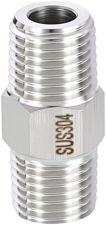 METALLIXITY 1PCS M16-1.5Male x M16-1.5Male Thread SUS304 Hex Nipple Adapter | Straight Extension Adapters, 304 Stainless Steel Pipe Fittings for Water Line, Tub Spout/Shower Head