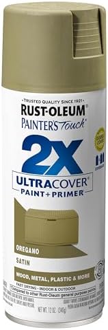 Rust-Oleum 334077 Painter's Touch 2X Ultra Cover Spray Paint, 12 oz, Satin Oregano