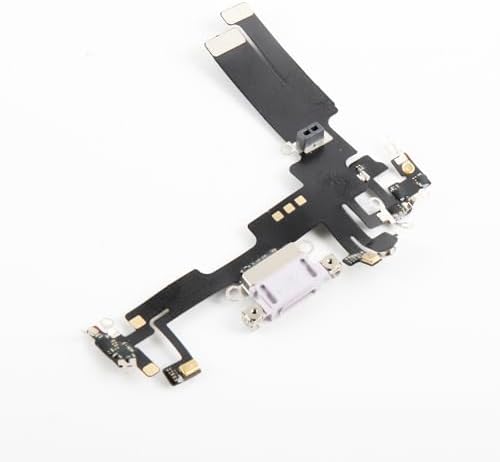 for iPhone 14 Lightning Charging Port Replacement (Purple) USB Dock Connector Flex Cable Assembly Includes Waterproof Tape & Tool Kit for A2882, A2649, A2881, A2884, A2883