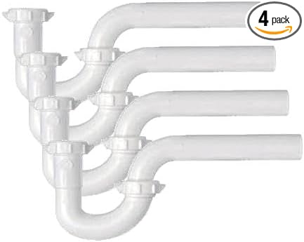 Keeney 400WK 1.25-in. x 1.5-in. Plastic P-Trap with Reducing Washer, White, 1-1/2-Inch or 1-1/4-Inch by 1-1/2-Inch (Pack of 4)