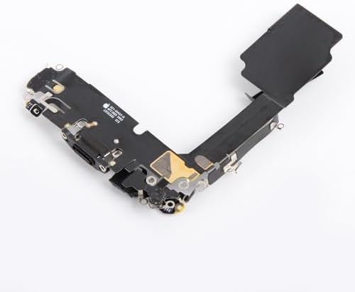 for iPhone 15 Pro Lightning Charging Port Replacement (Black Titanium) USB Dock Connector Flex Cable Assembly with Waterproof Tape Tool Kit for A2848, A3101, A3102, A3104