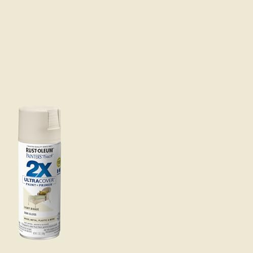 Rust-Oleum 249860 Painter's Touch 2X Ultra Cover Spray Paint, 12 oz, Semi-Gloss Ivory Bisque (Pack of 4)