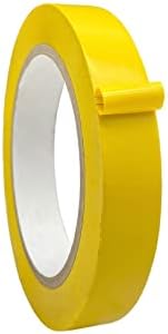 WOD VTC365 Yellow Vinyl Pinstriping Tape, 3/4 inch x 36 yds. for School Gym Marking Floor, Crafting, & Stripping Arcade1Up, Vehicles and More