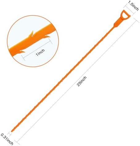 Drain Clog Remover, 25.2inch Flexible Long Pipe Snake Hair Clogs Catcher Cleaner Tool for Toilet, Kitchen Sink, Bathroom Tub, Sewer Drain